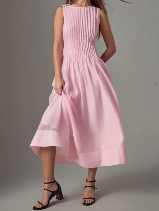 Endless Rose Dresses & Skirts - NEW Endless Rose Pink Sleeveless Midi Dress Medium Pintuck High Neck Spring